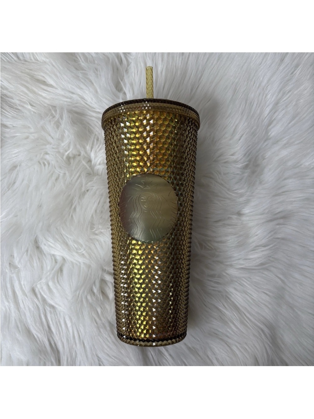 Starbucks Disney Metallic Gold Studded Tumbler with Straw